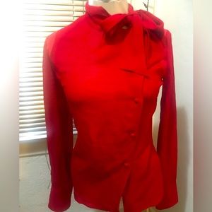 Costume nation designer sheer red button blouse size 40